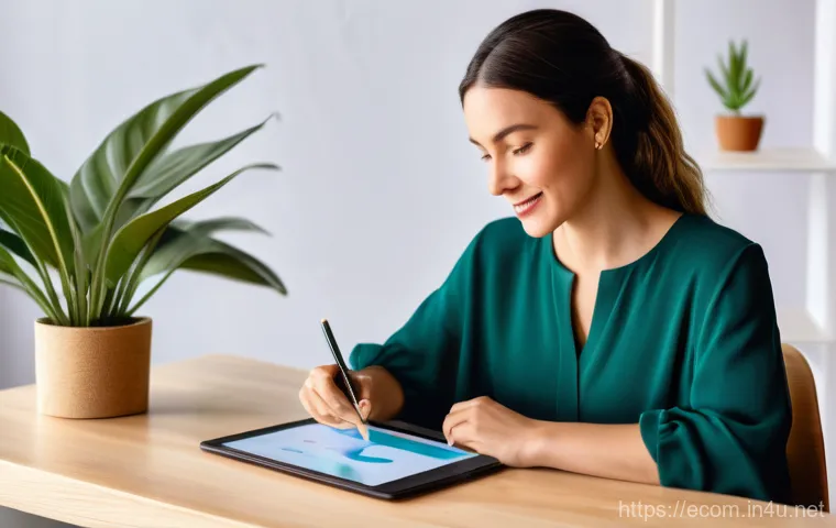 전자상거래 자격증 취득 후 현업에서 배운 교훈 - **Subject:** A young professional, male or female, in smart-casual attire.
    **Action:** In the fo...