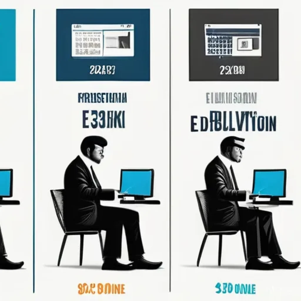 전자상거래 필기 시험에서 자주 출제되는 문제 유형 - **Prompt:** A visually rich infographic or montage illustrating the "Evolution of E-commerce." The l...