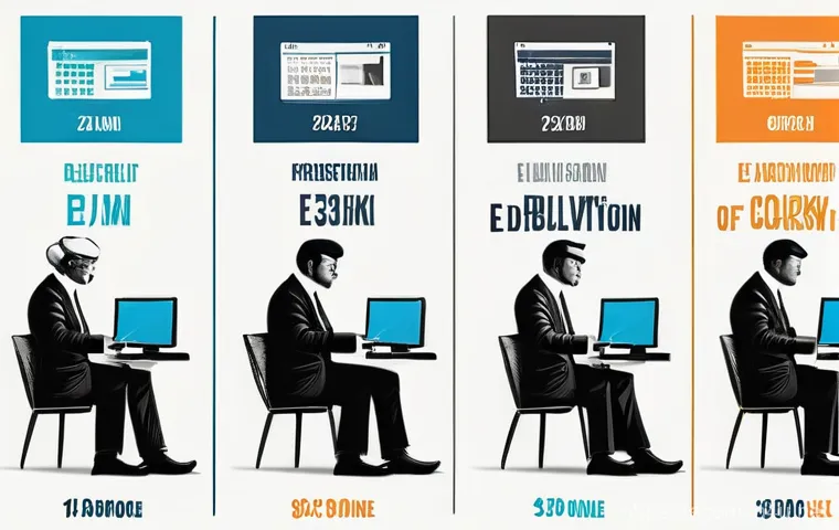 전자상거래 필기 시험에서 자주 출제되는 문제 유형 - **Prompt:** A visually rich infographic or montage illustrating the "Evolution of E-commerce." The l...