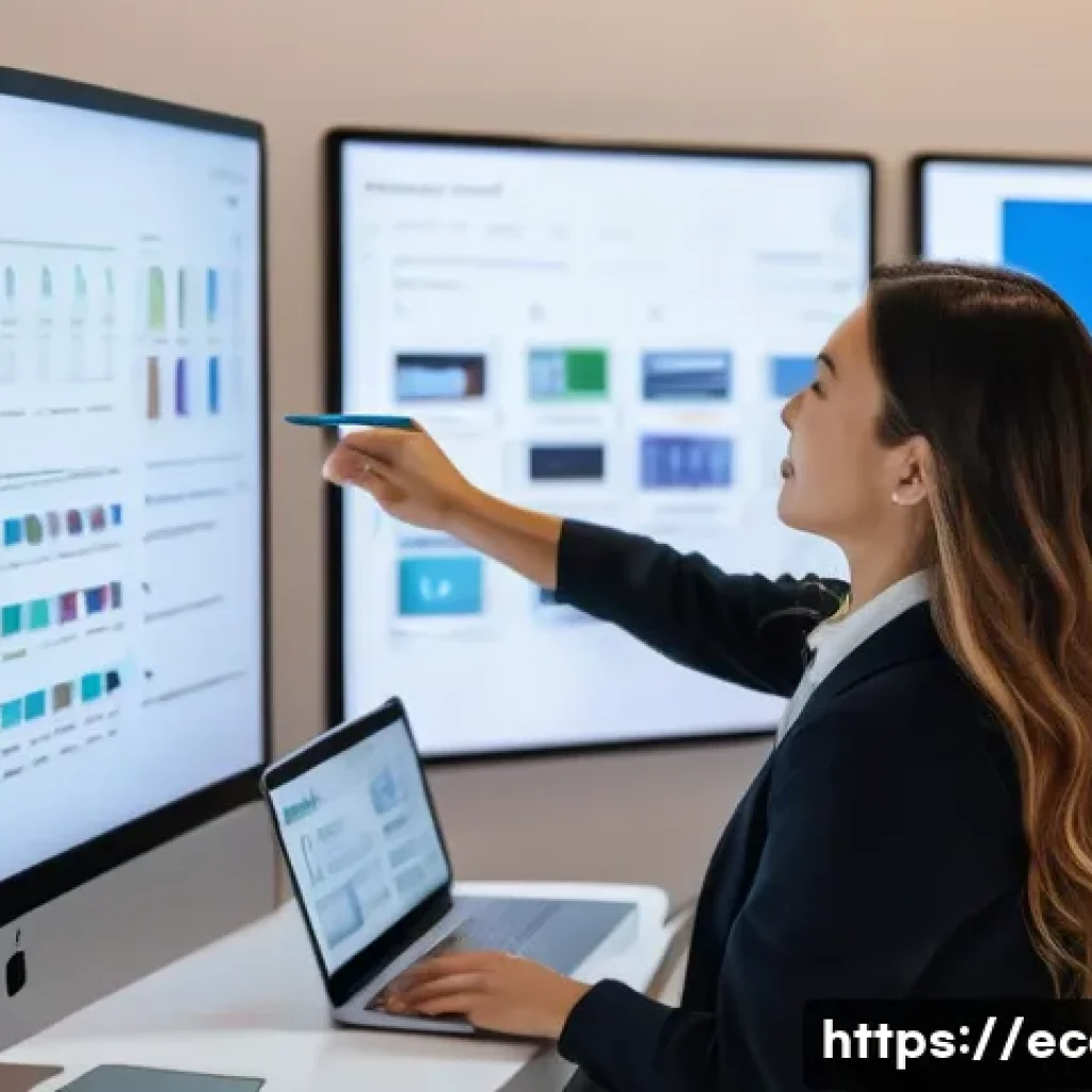 전자상거래 실기 시험 대비 상품 카테고리 최적화 기법 - **E-commerce Category Architect:** A brightly lit, modern office space with a focused female e-comme...